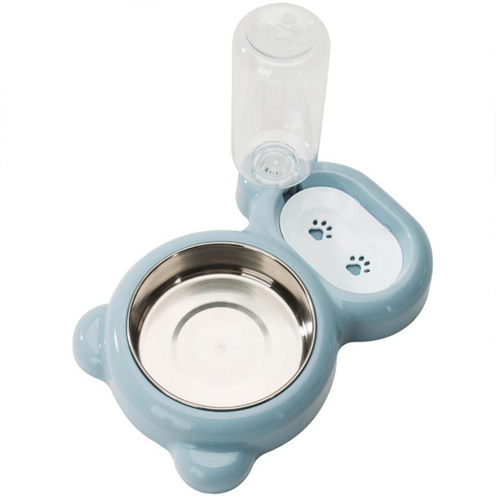 Dog Cat Bowl Double Bowl Automatic Drinking Feeding Bowl Anti-overturning Pet Supplies