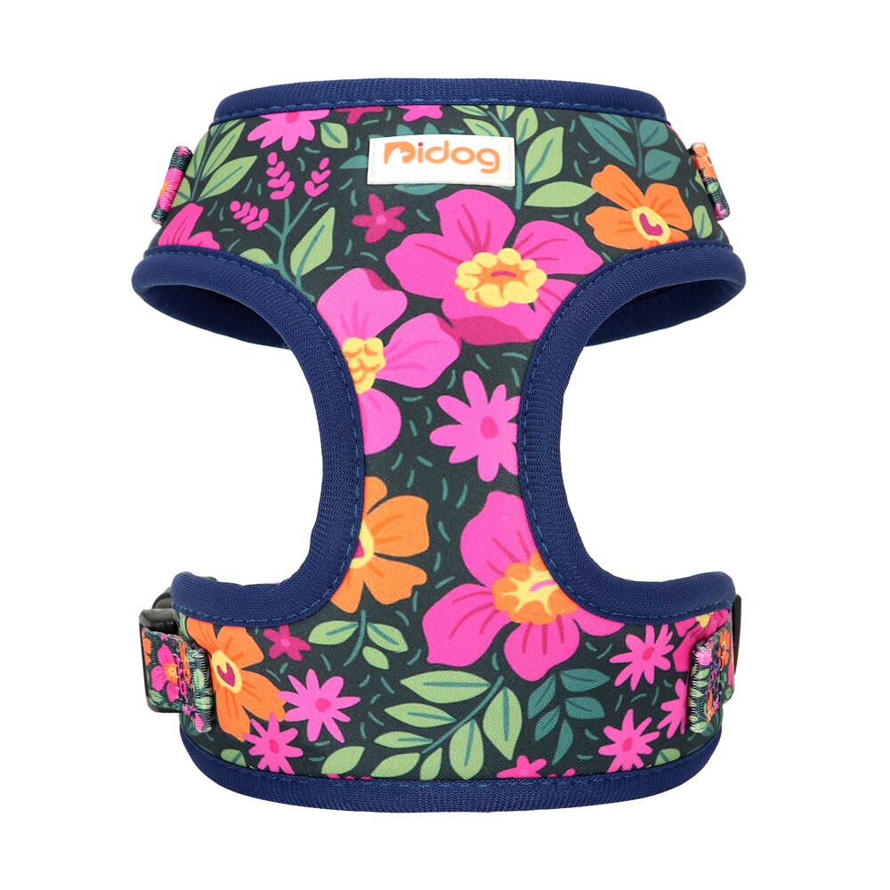 Flower Print Small Dog Harness Nylon Mesh Dog Cat Harness Soft Padded Vest For Small Medium Dogs Cats Chihuahua French Bullldog