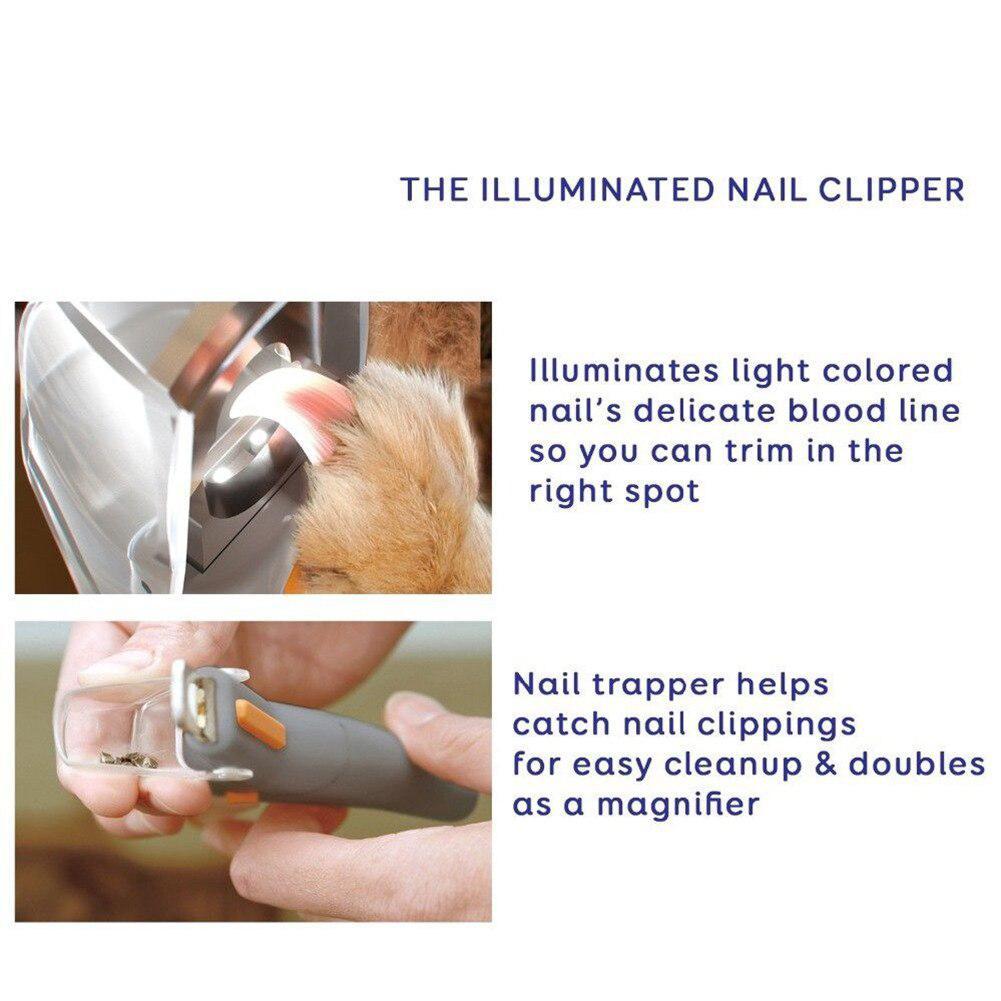 Professional Pet Dog Cutter Cat and Dog Nail Clipper Cutting Machine Beauty Scissors Animal Cat Locks Pet LED Light Nail Trimmer