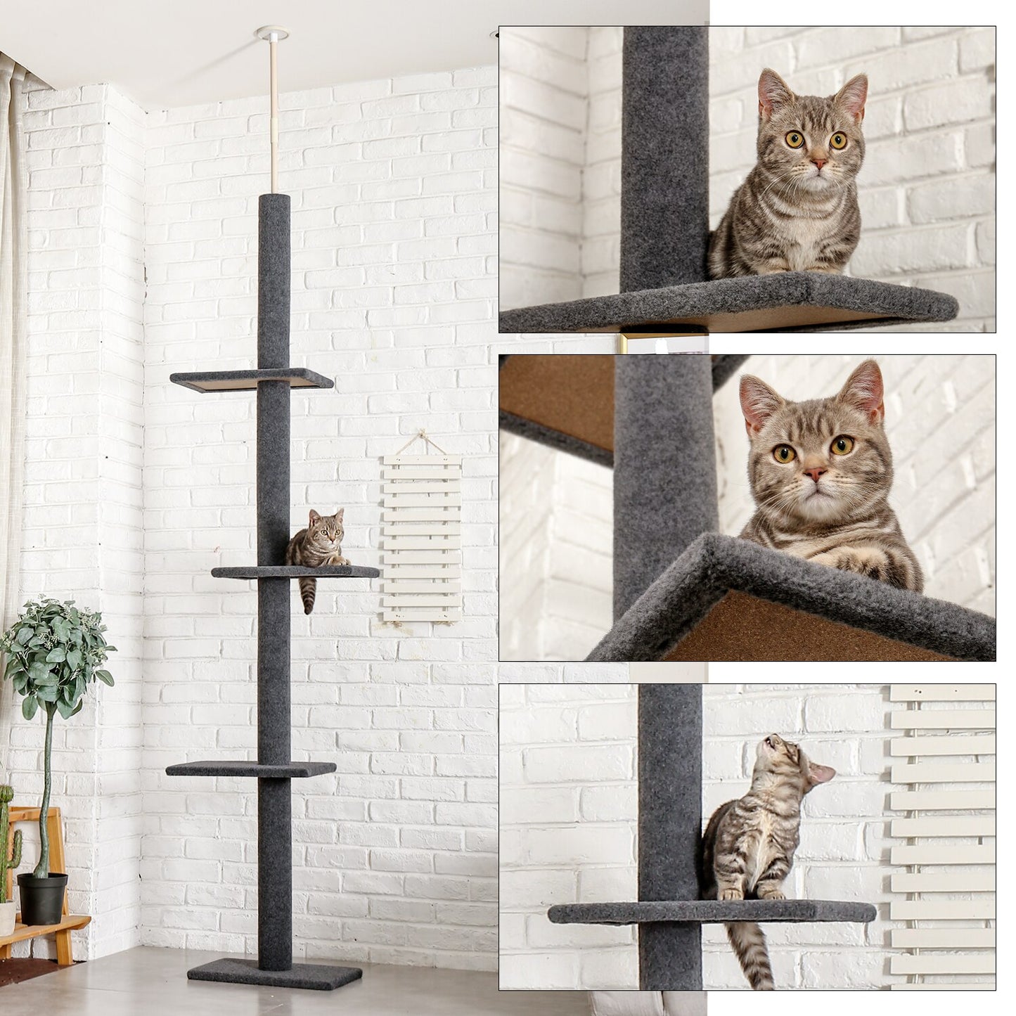 Cat Tree Condo Stair House Multi-Step Dog Stair for High Couch Bed Furniture Sisal Scratch Post for Cat Kitten Tower Wood Ladder
