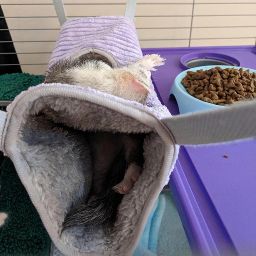1PC Winter Warm Hamster Tunnel Hammock for Small Animals Sugar Glider Tube Swing Bed Nest Sleeping Bed Rat Ferret Toy Cage