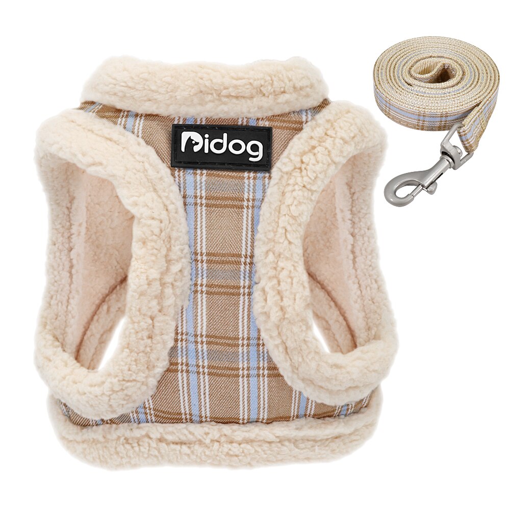 Winter Small Dog Harness Vest and Leash Set Cotton Comfortable Soft Puppy Dog Harness and Leads Cat Pet Harness for Small Dogs
