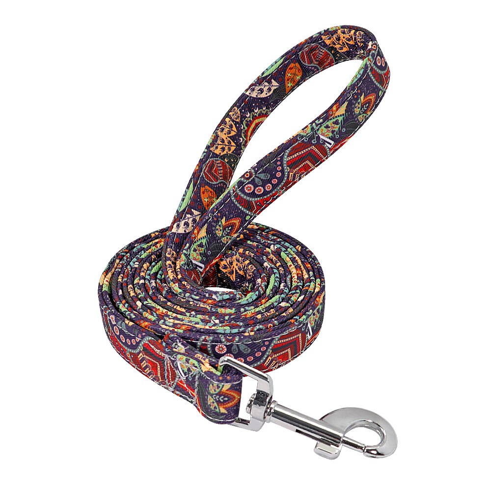 Print Small Dog Leash Nylon Pet Puppy Walking Leash Lead Padded Running Training Leashes Rope 150cm For Small Medium Large Dogs