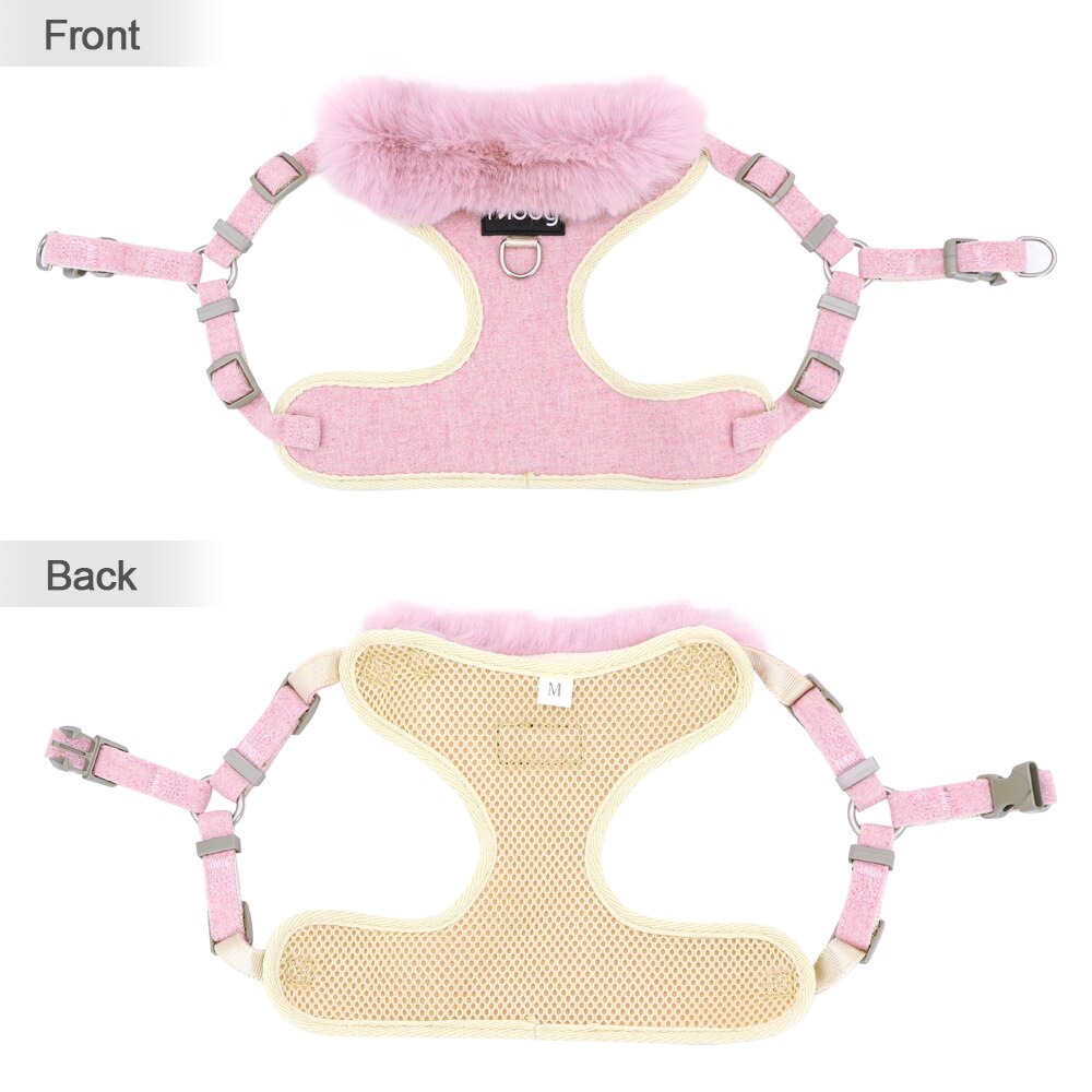 Soft Dog Harness Leash With Cute Bag Pet Puppy Cat Warm Mesh Vest Harness Walking Strap Adjustable For Small Medium Large Dogs
