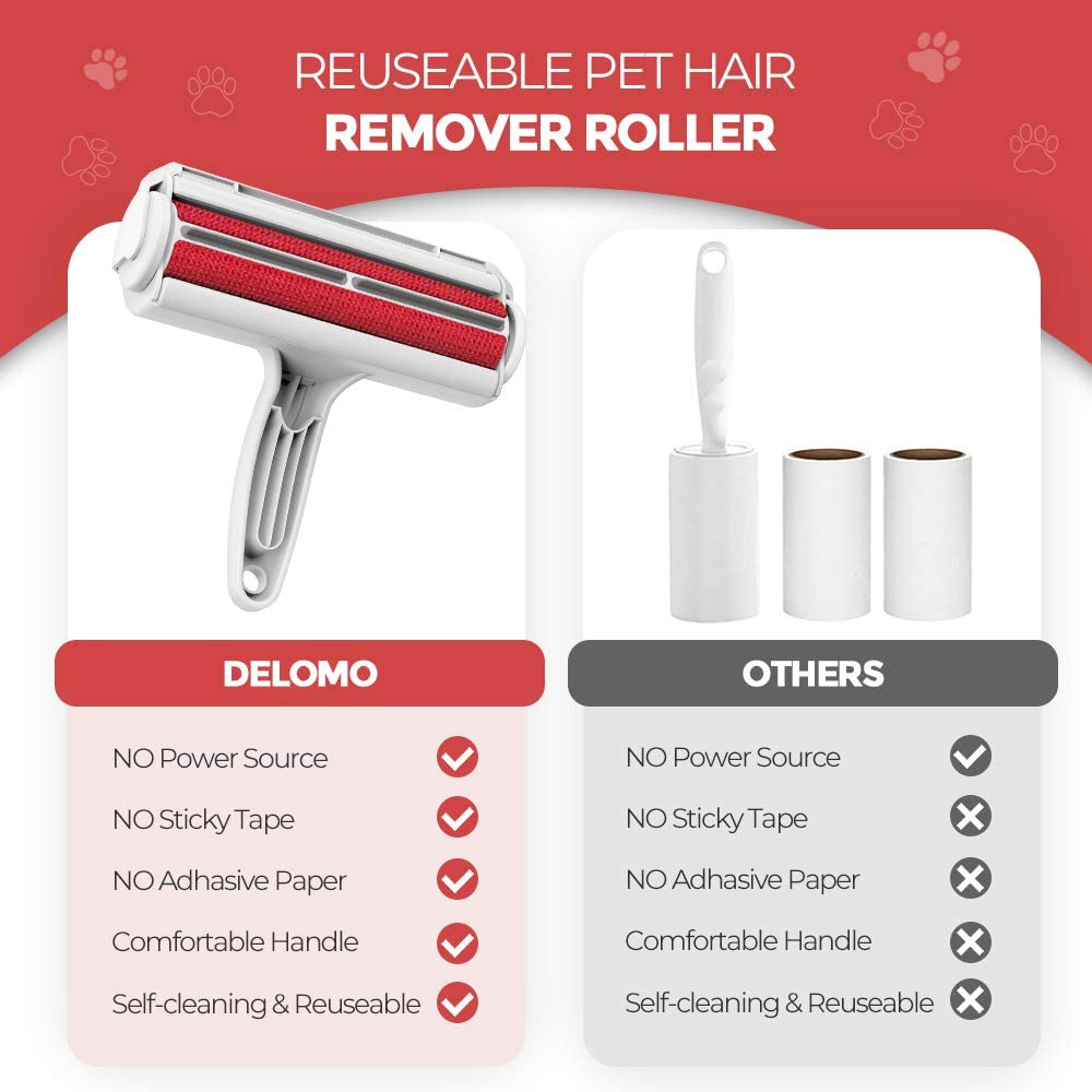 Dog Cat Hair Remover Roller With Self-Cleaning Base Efficient Lint Brush for Pet Hair Fur Furniture Couch Carpet Car Seat