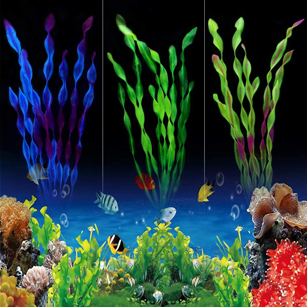 Artificial Seaweed Water Plants for Aquarium Plastic Fish Tank Plant Water Weeds Ornament Grass Viewing Decorations Accessories