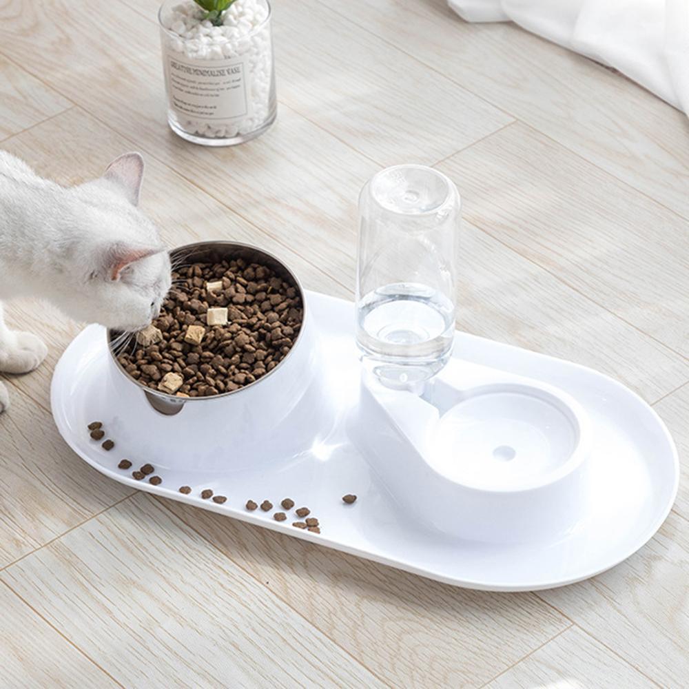 Cat Bowls Double Bowls with Raised Stand Pet Food and Automatic Water Bowls for Dogs Cat Feeders Bowl