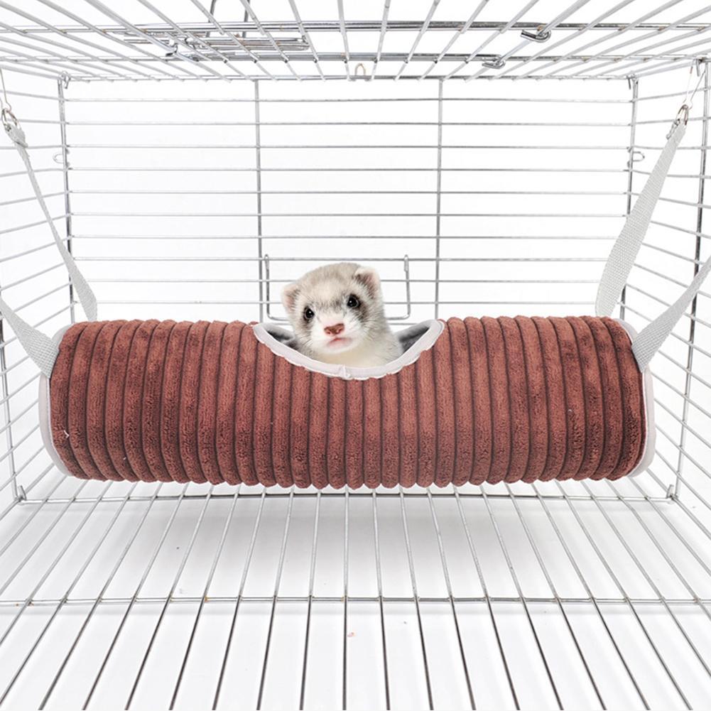1PC Winter Warm Hamster Tunnel Hammock for Small Animals Sugar Glider Tube Swing Bed Nest Sleeping Bed Rat Ferret Toy Cage