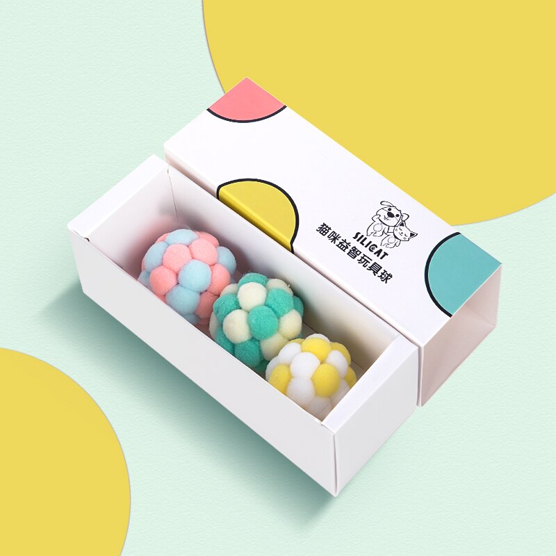 HOOPET Pet Toy Cat Training Palying Toy Ball Stuffed Toys Round Ball With Bells for Cat Dog