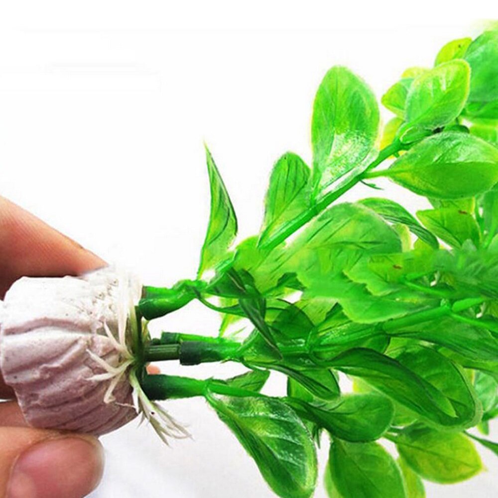 Aquarium Decoration 11inch Artificial Plants For Fish Tank Decor Orange Red Simulation Hydroponic Plants AquaticAccessories