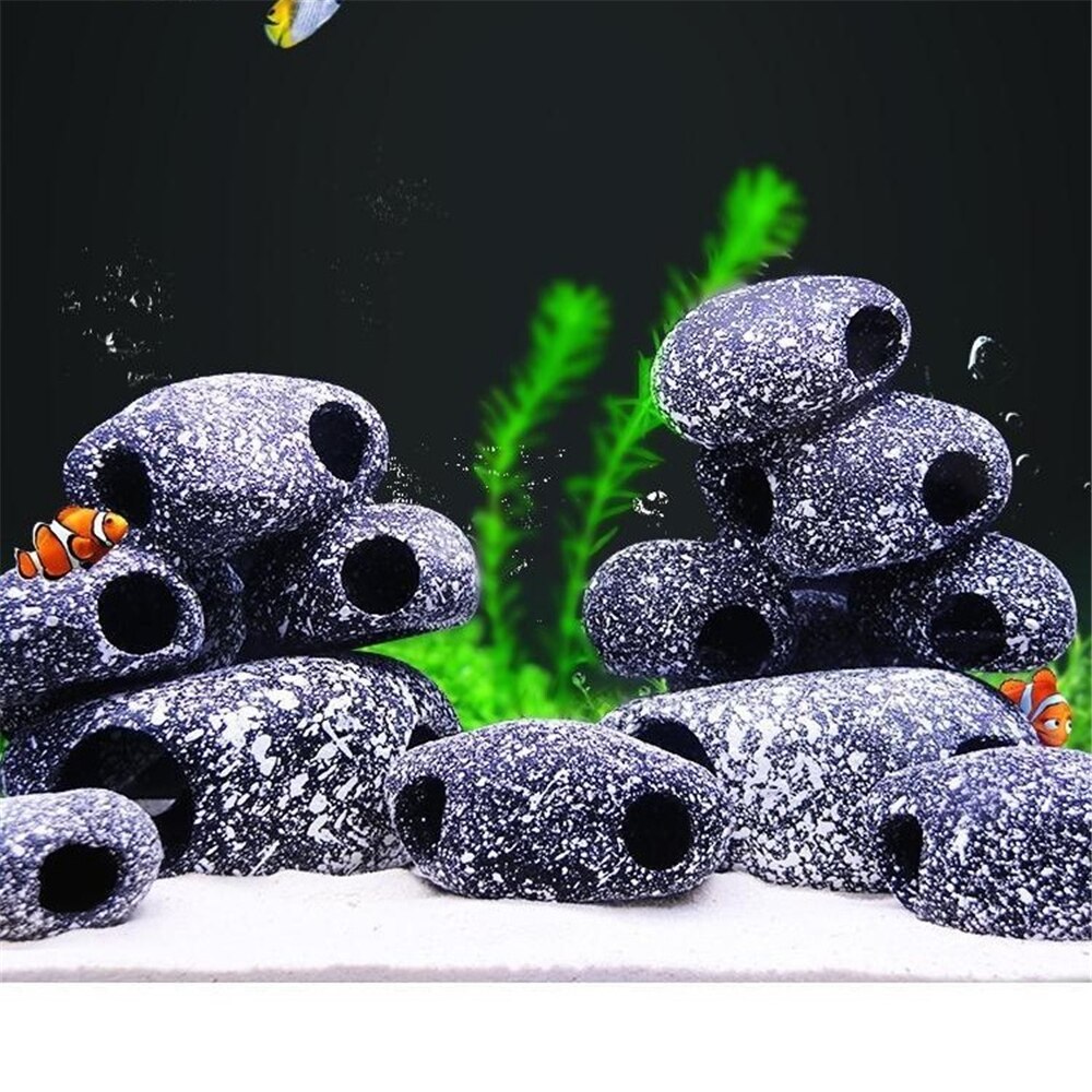 Resin Cichlids Rock Aquarium Decor Fish Tank Pond Hideaway Landscaping Decoration Betta Hideout Shelter Cave Shrimp Breeding