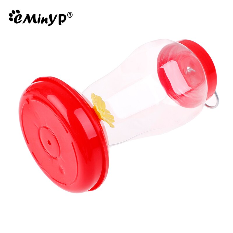 Plastic Hummingbird Feeder For Outdoor 480ML Wild Bird Feeder 3 Feeding Ports Iron Hook Hanging for Garden Tree Yard Outside