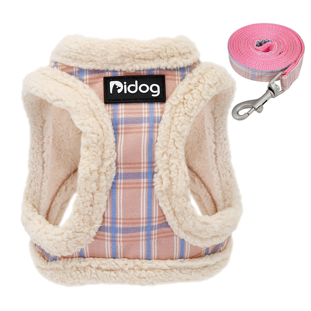 Winter Small Dog Harness Vest and Leash Set Cotton Comfortable Soft Puppy Dog Harness and Leads Cat Pet Harness for Small Dogs