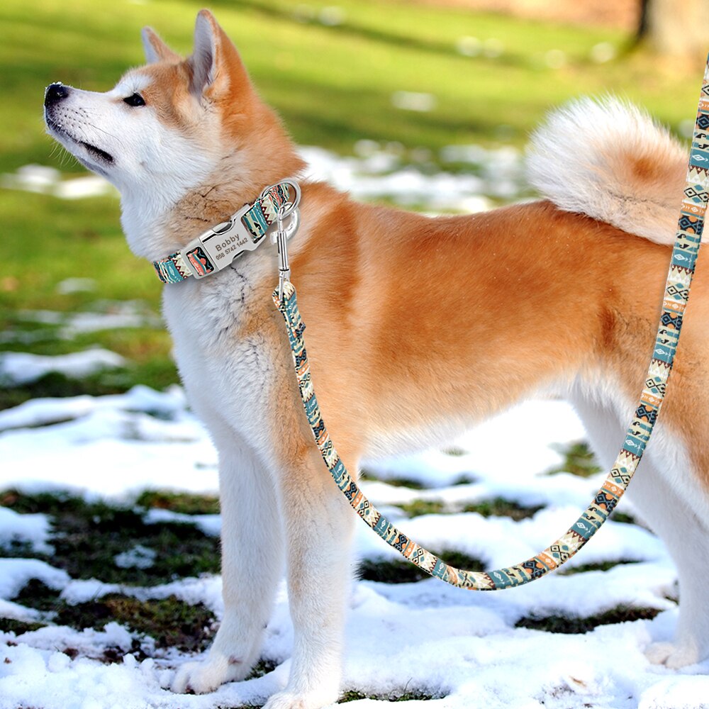 Print Small Dog Leash Nylon Pet Puppy Walking Leash Lead Padded Running Training Leashes Rope 150cm For Small Medium Large Dogs