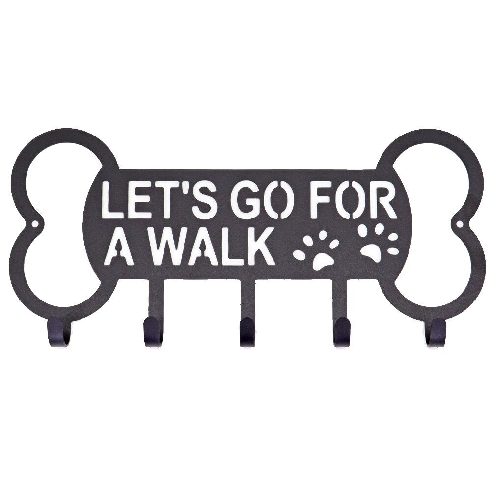 5/7 Hooks Metal Dog Leash Hanger Hook Wall-mounted Pet Toy Rack Key Rack Holder Storage Rack Hook Free Screws Pet Accessories