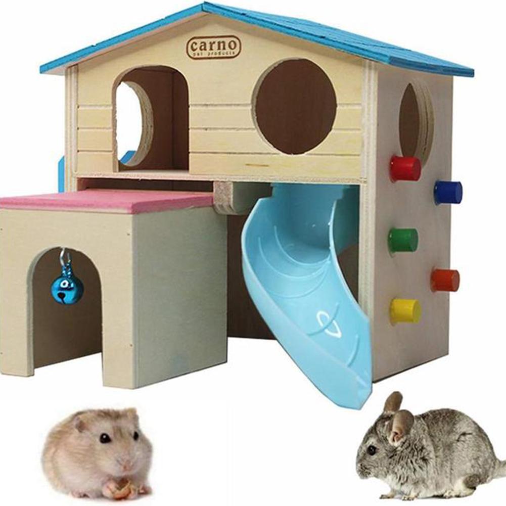 Wooden Pet Fun House Hamster Golden Hamsters Sleeping Nest House Pet Supplies
