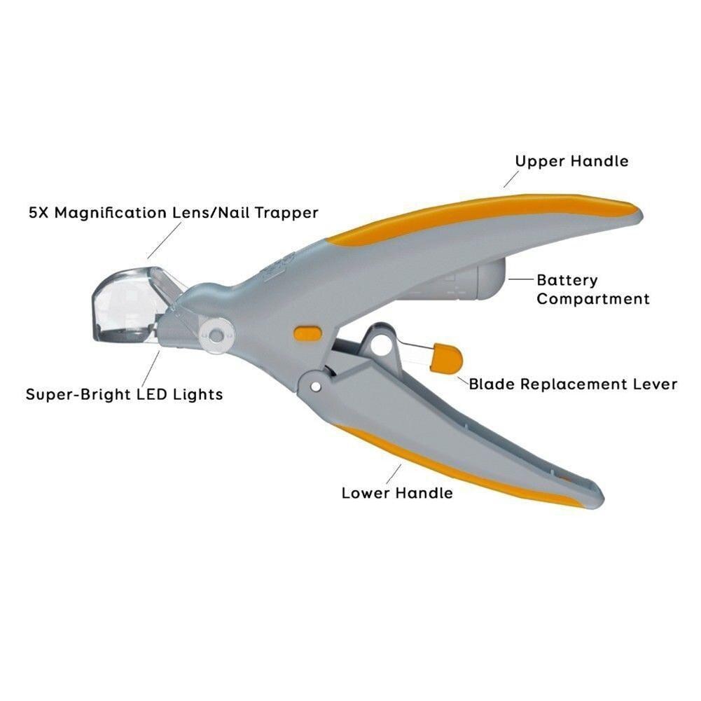 Professional Pet Dog Cutter Cat and Dog Nail Clipper Cutting Machine Beauty Scissors Animal Cat Locks Pet LED Light Nail Trimmer