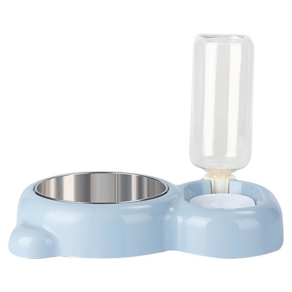 Dog Cat Bowl Double Bowl Automatic Drinking Feeding Bowl Anti-overturning Pet Supplies