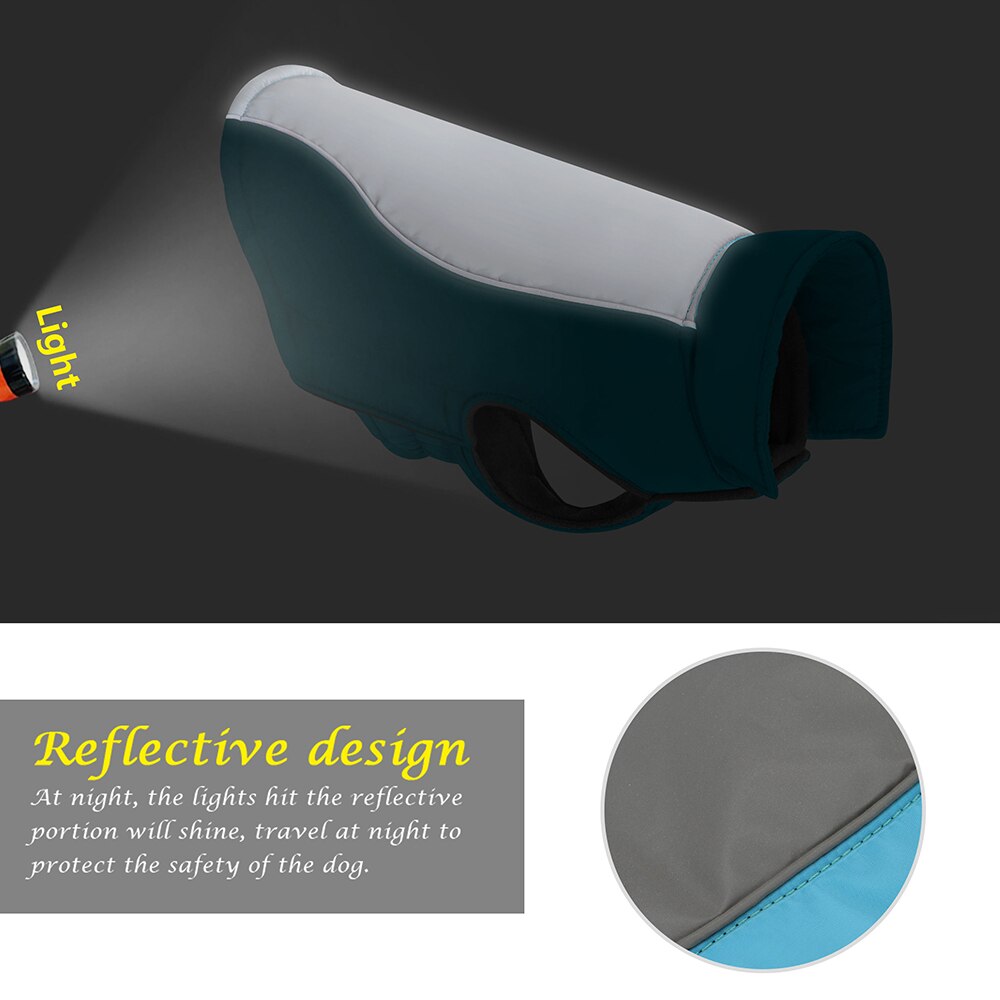 Winter Super Reflective Dog Clothes Waterproof Soft Dog Coat Jacket Warm Adjustable for Small Medium Large Dogs Pitbull Bulldog