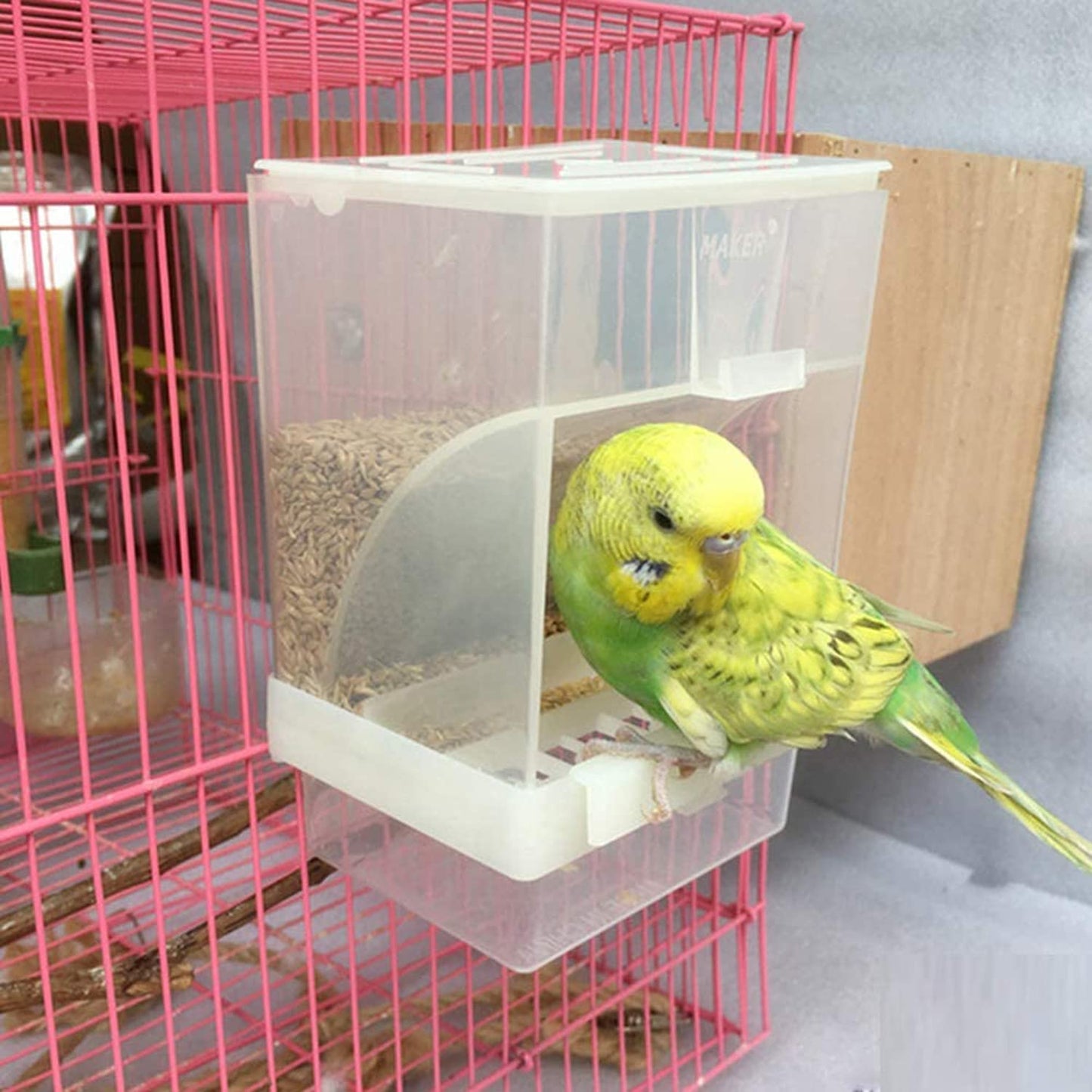 Automatic Bird Feeder 10cm Parrot Feeder Cage Accessories For Budgerigar Canary Cockatiel Finch Parakeet Food Container