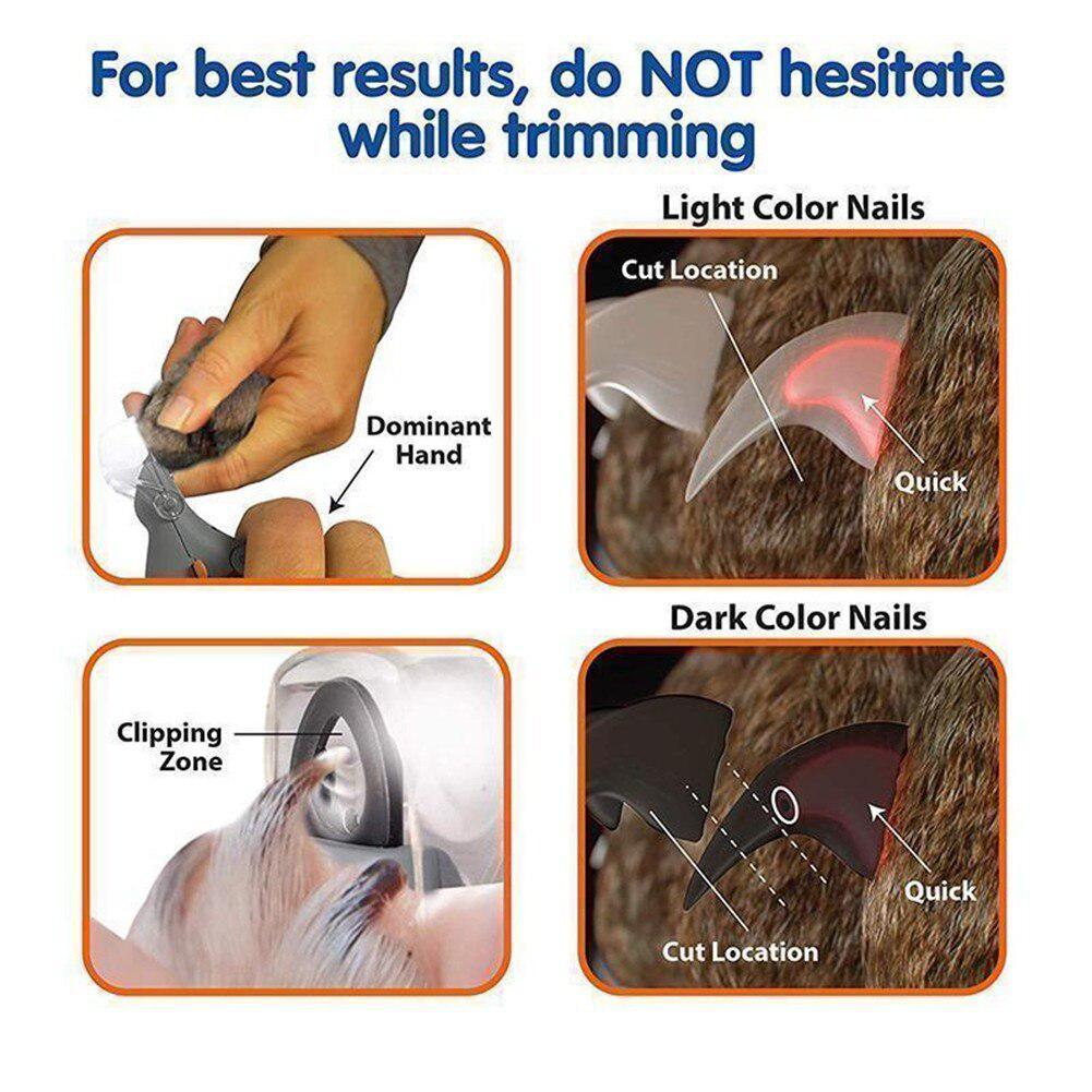 Professional Pet Dog Cutter Cat and Dog Nail Clipper Cutting Machine Beauty Scissors Animal Cat Locks Pet LED Light Nail Trimmer