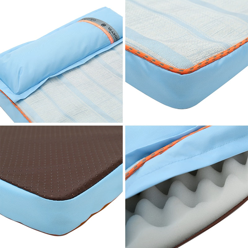 HOOPET Summer Dog Bed Thick Mat for Dogs Pet Sofa with Pillow for Small Medium Large Dogs Cats Cooling Dog Pad Pet Supplies