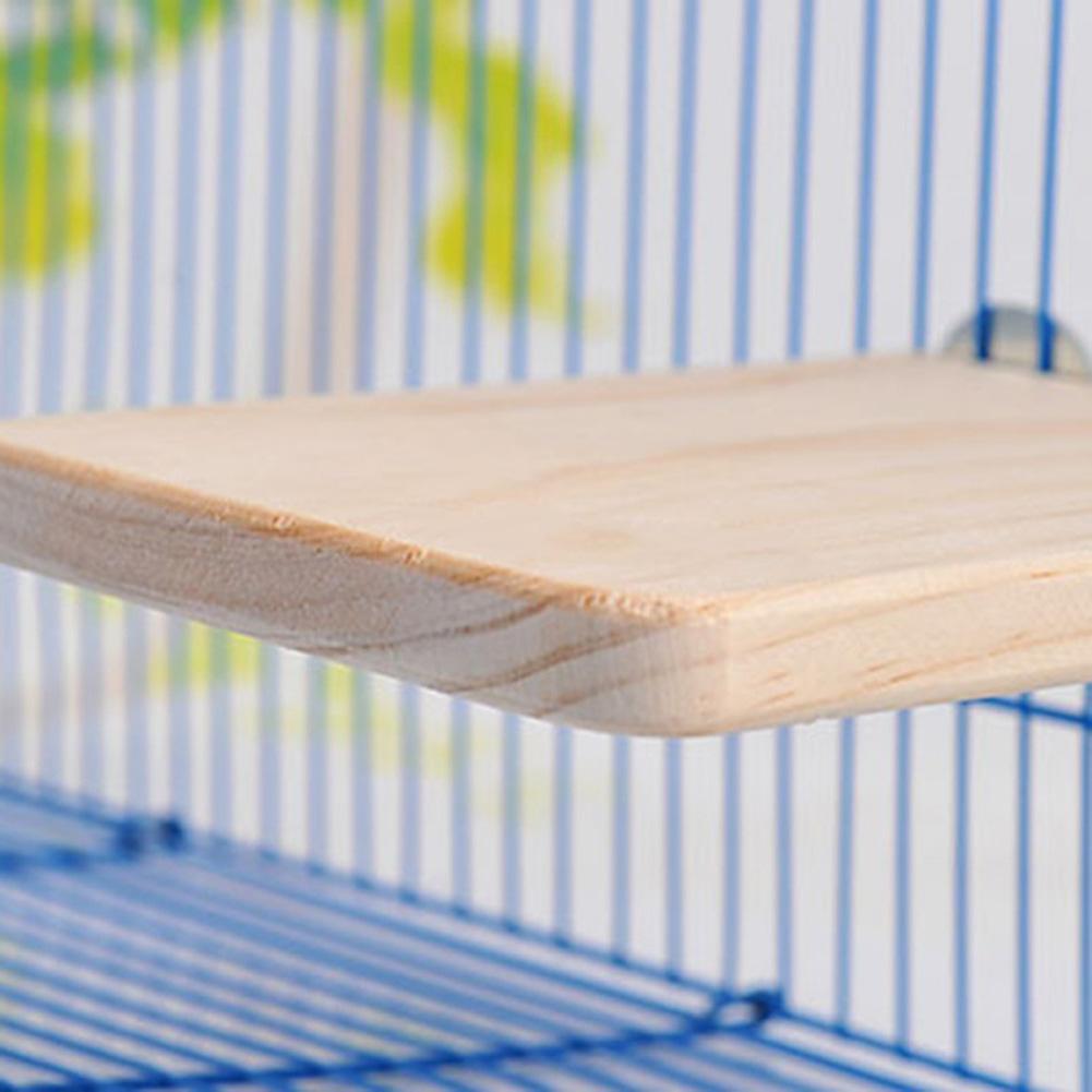 1pc Wooden Chinchilla Hamster Springboard Platform Squirrel Parrot Bird Standing Platform Wooden Pet Toy For Hamster Pet Parrot