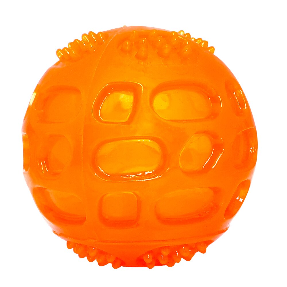Dog Toy Ball Pet Squeak Ball Waterproof Sound Toys Rubber Teeth Clean Balls For Small Medium Large Dogs Pet Orange Blue GREEN