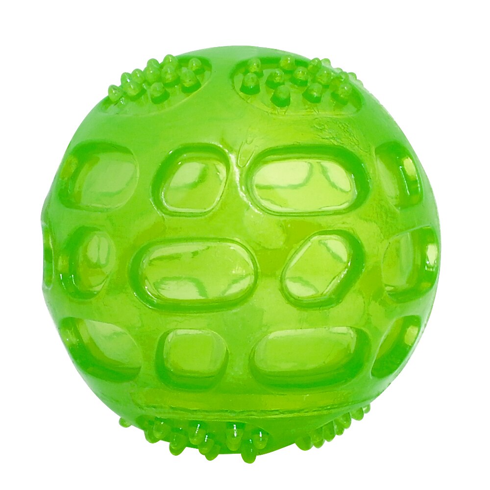 Dog Toy Ball Pet Squeak Ball Waterproof Sound Toys Rubber Teeth Clean Balls For Small Medium Large Dogs Pet Orange Blue GREEN