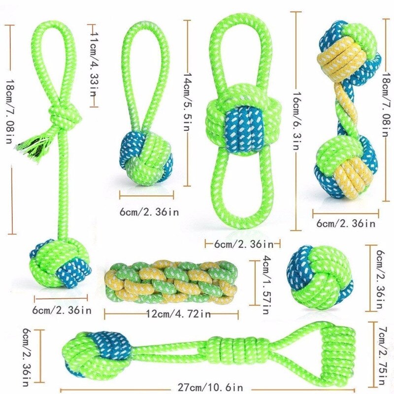 Dog Toys Rope Cotton Chew Tooth Cleaning Knot Ball Dog Toys Bite Resistant Pet Toys Ball For Small Medium Large Dog Interactive