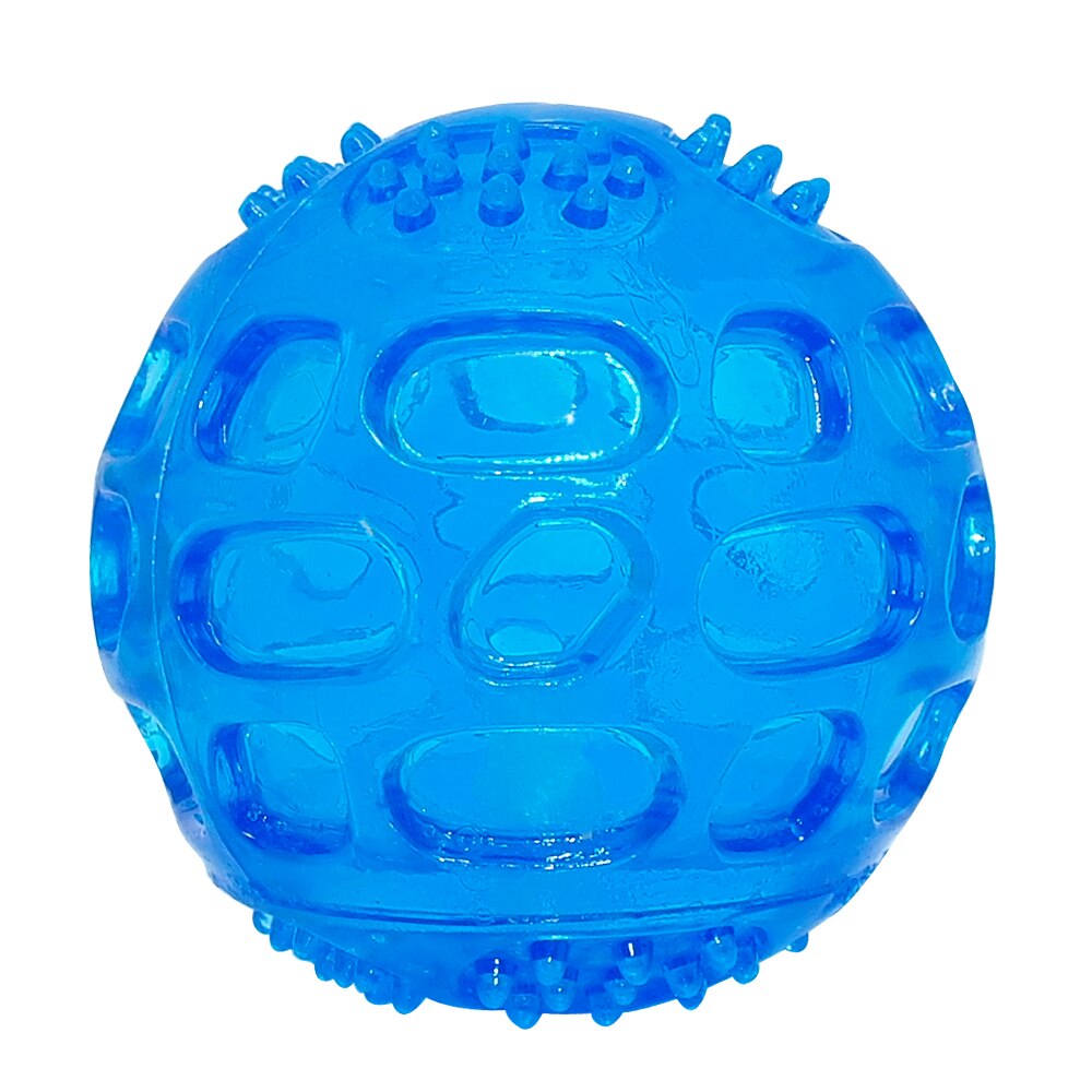 Dog Toy Ball Pet Squeak Ball Waterproof Sound Toys Rubber Teeth Clean Balls For Small Medium Large Dogs Pet Orange Blue GREEN