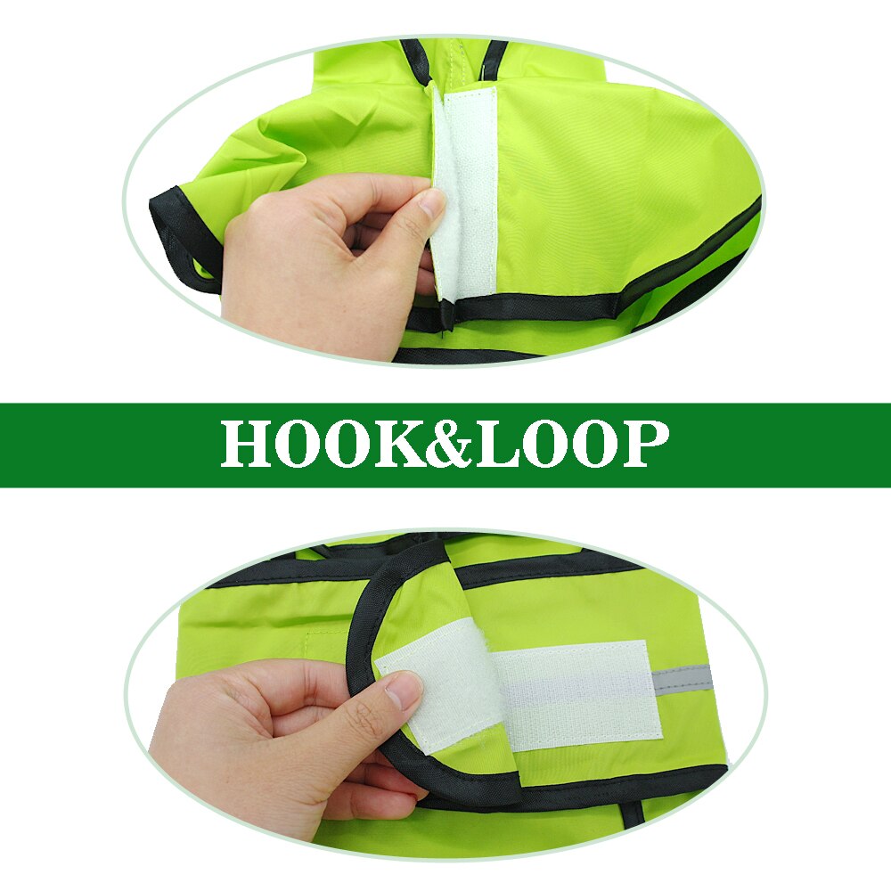 Dog Raincoat Reflective Rain Jacket Waterproof Pet Clothes Safety Rainwear For Pet Small Medium Dogs Puppy Doggy Green Red S-2XL