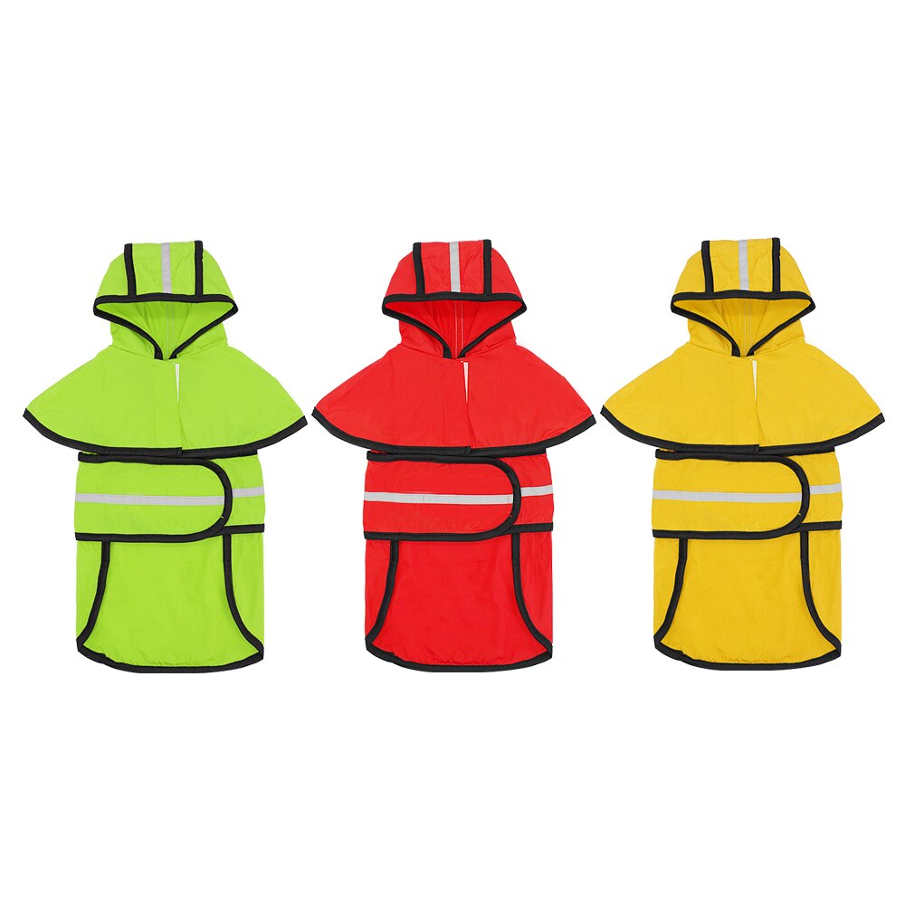 Dog Raincoat Reflective Rain Jacket Waterproof Pet Clothes Safety Rainwear For Pet Small Medium Dogs Puppy Doggy Green Red S-2XL