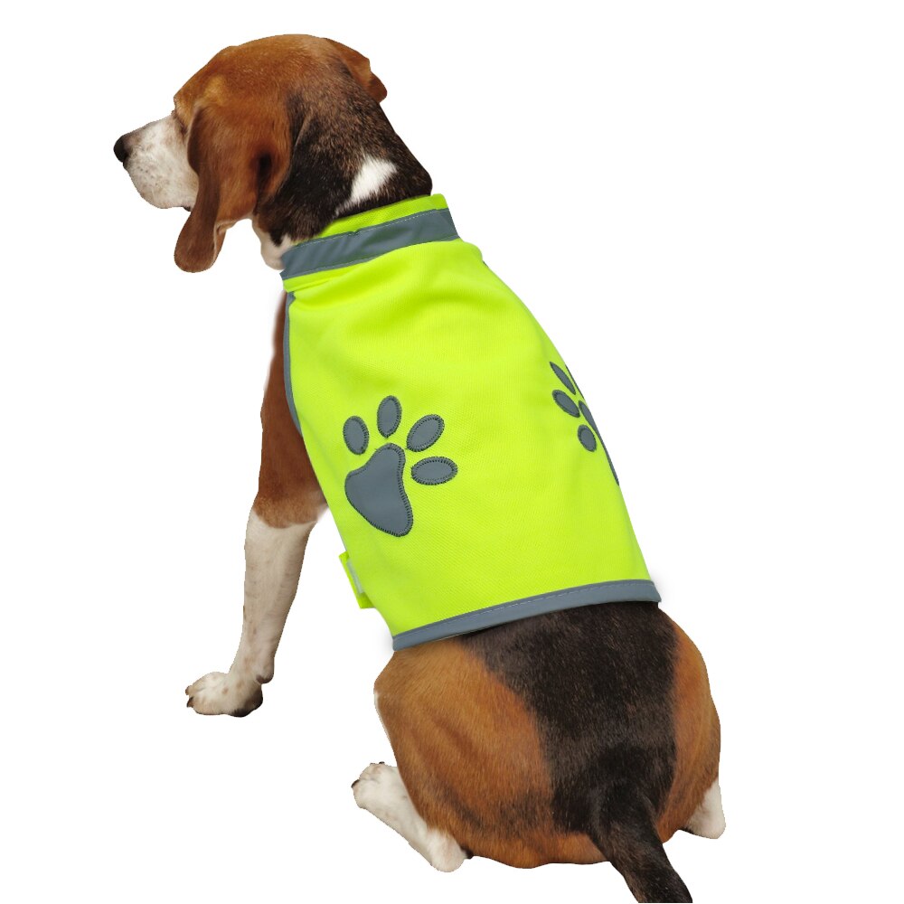 Reflective Super Visibility Dog Clothes Paw Print Dog Safety Vests Harness For Small Medium Large Dogs Outdoor Hiking Walking