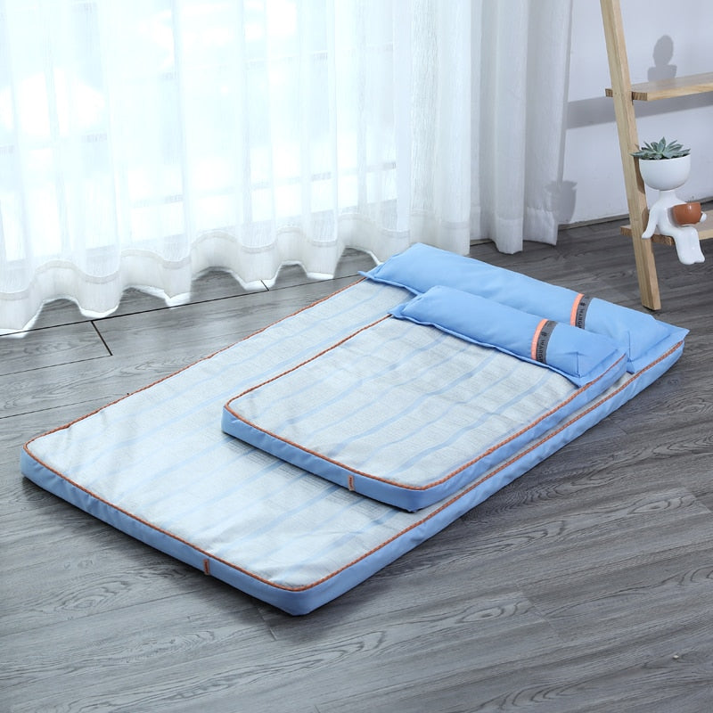 HOOPET Summer Dog Bed Thick Mat for Dogs Pet Sofa with Pillow for Small Medium Large Dogs Cats Cooling Dog Pad Pet Supplies