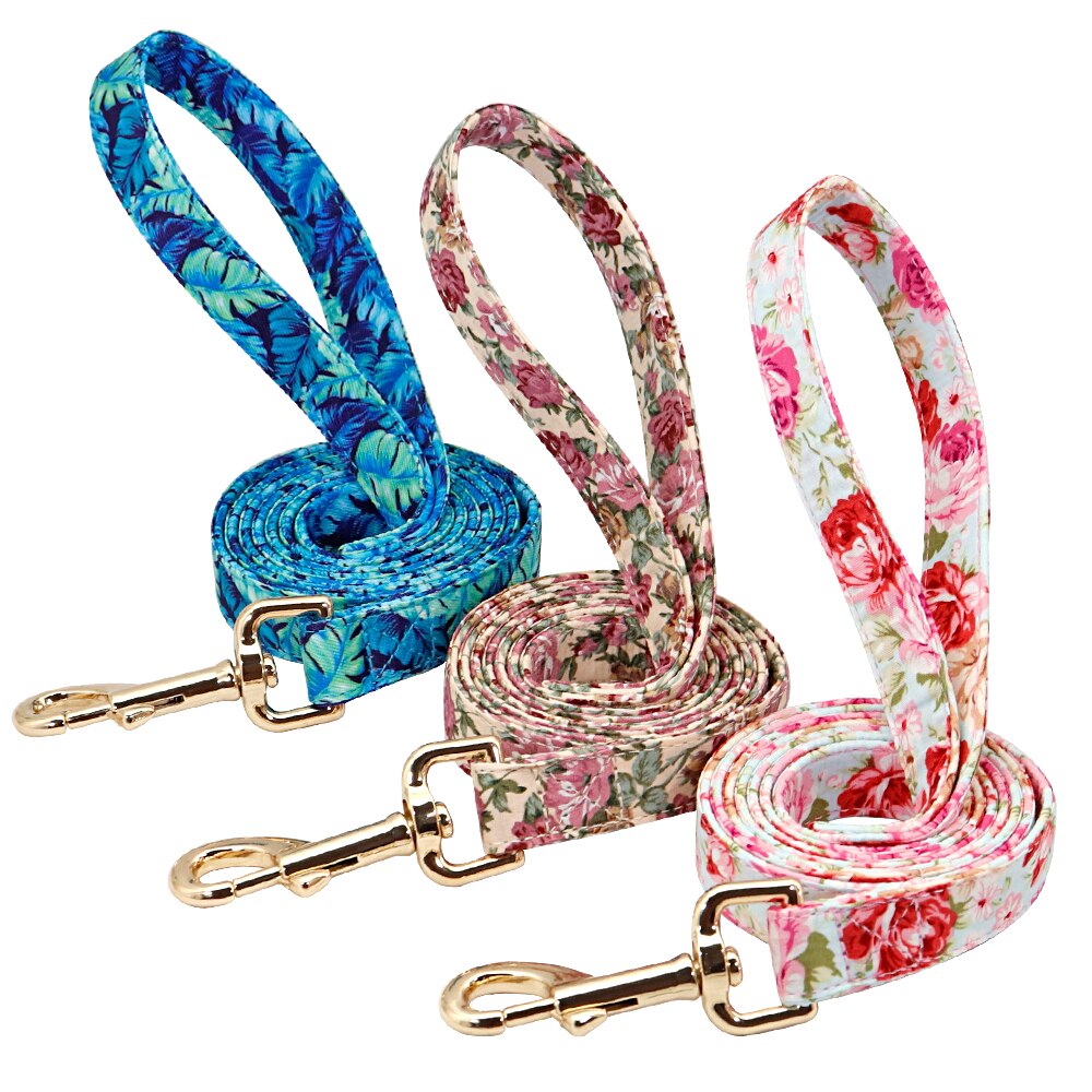150cm Printed Dog Leash Nylon Pet Puppy Walking Leash Lead Running Training Leashes Rope For Small Medium Large Dogs 150cm