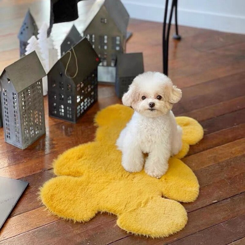 Cute Bear Shaped Pet Mat Blanket For Small dogs Indoor Sofa Protector Cat Nest Bed Car Cushion Travel Chihuahua Yorkshire Goods