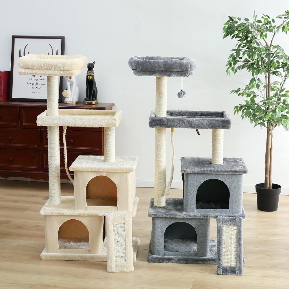 Fast Delivery Pet Cat Tree Toys Condo House for Cats Kitten Scratching Posts Toy Multi-Level Tower House Solid Stable Home Nests