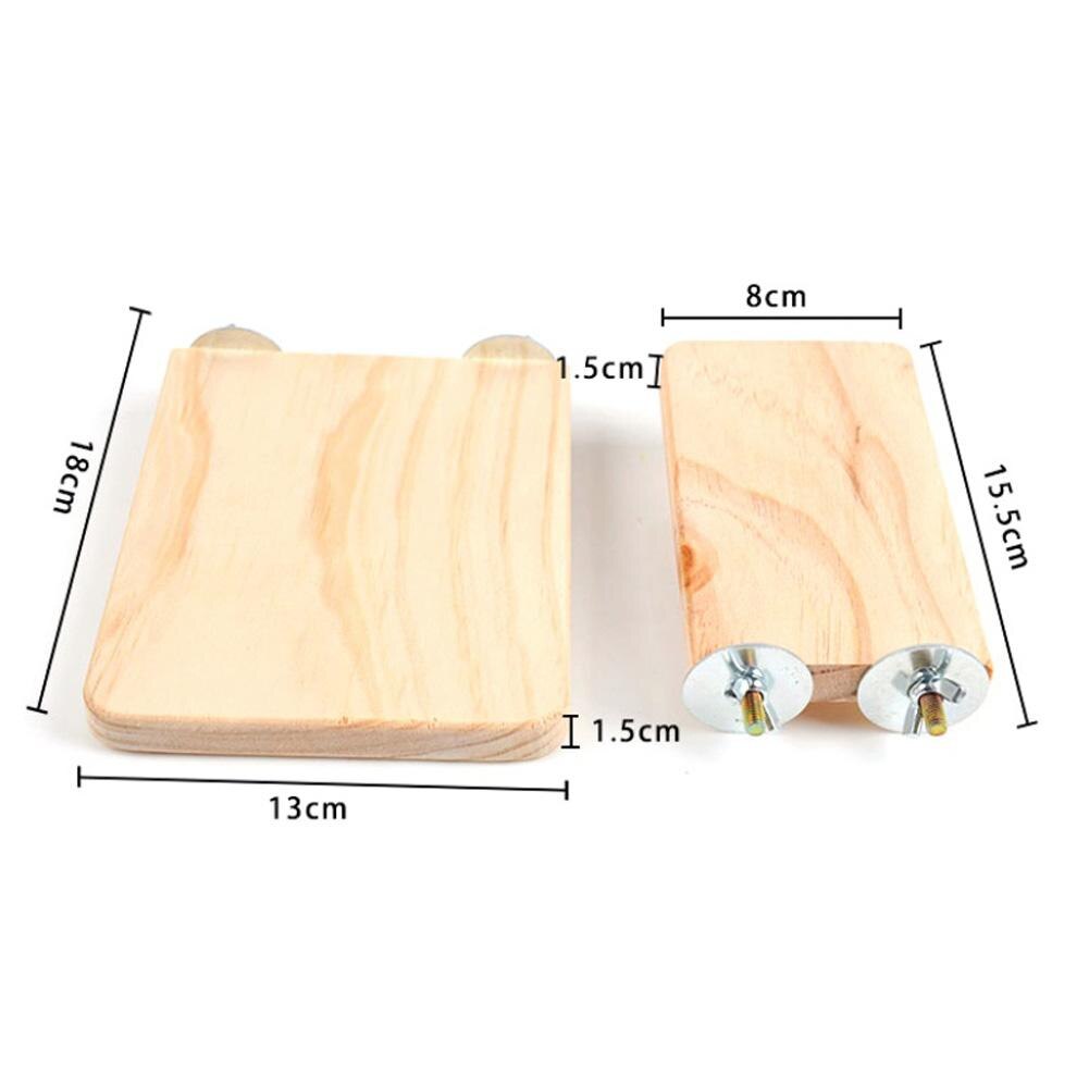 1pc Wooden Chinchilla Hamster Springboard Platform Squirrel Parrot Bird Standing Platform Wooden Pet Toy For Hamster Pet Parrot