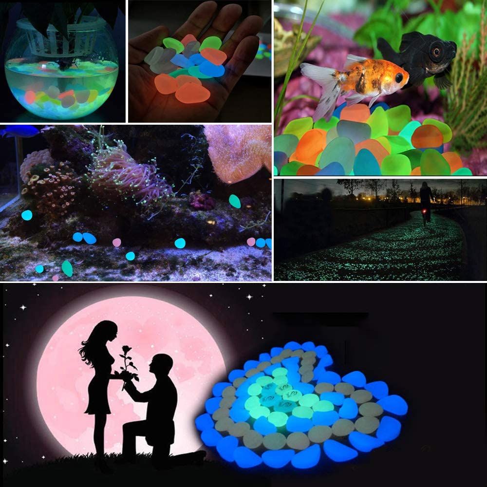 30/50Pcs Luminous Pebbles Stone Starfish Conch Shell Shaped Glowing Stones Decor For Aquarium Fish Tank Pool Garden Landscape