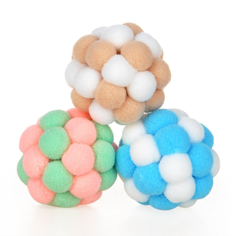 HOOPET Pet Toy Cat Training Palying Toy Ball Stuffed Toys Round Ball With Bells for Cat Dog