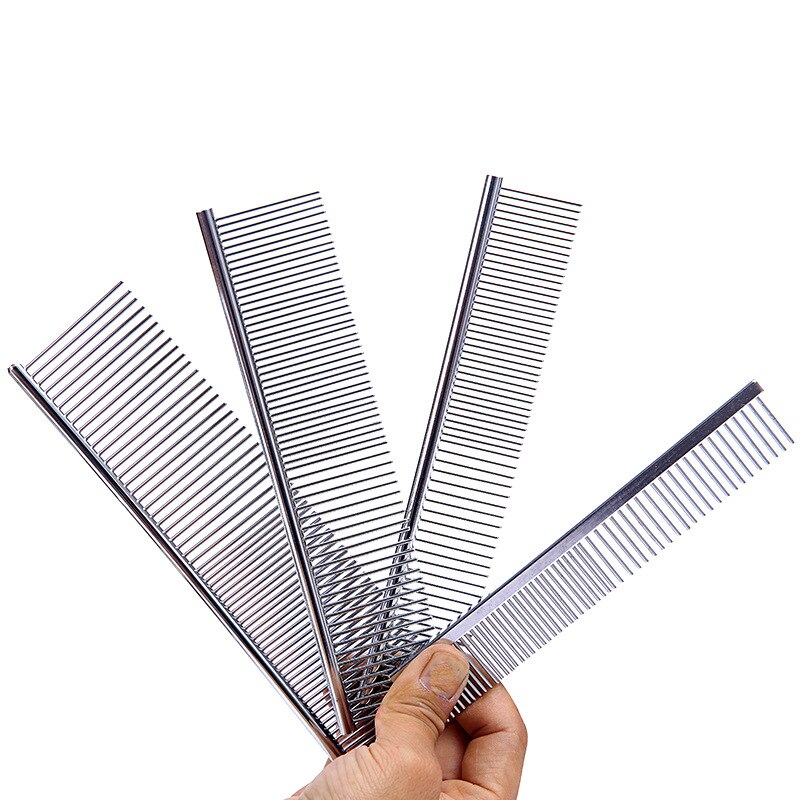 Dog Combs Pet Cat Grooming Tool With Rounded Ends Stainless Steel Teeth For Removing Tangles Knots For Long and Short Haired Dog