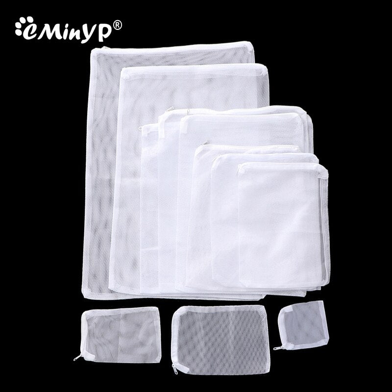 5Pcs Aquarium Filter Media Bags With Zipper For Fish Tank Charcoal Pelletized Remove Activated Carbon Biospheres Ceramic Rings