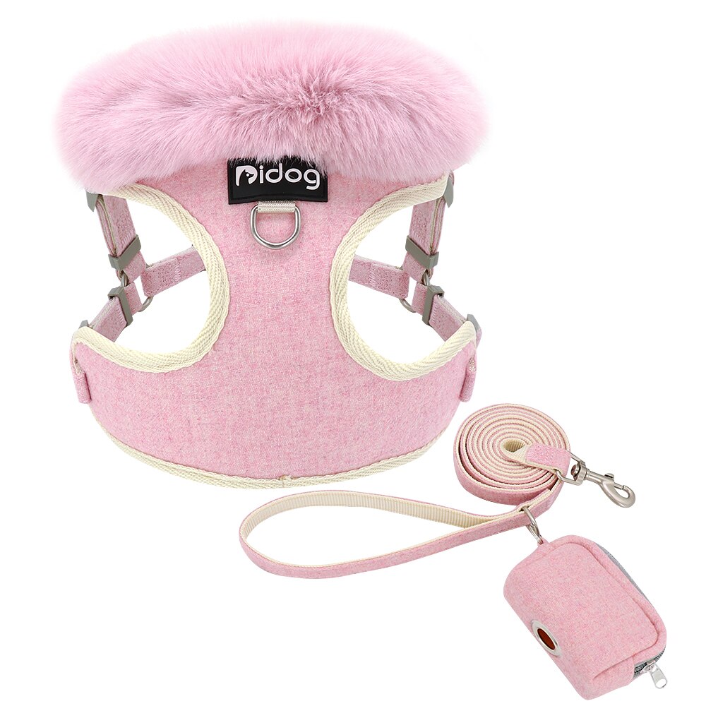 Soft Dog Harness Leash With Cute Bag Pet Puppy Cat Warm Mesh Vest Harness Walking Strap Adjustable For Small Medium Large Dogs