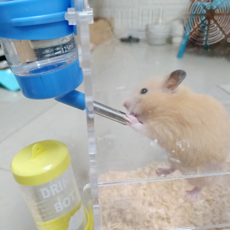 Hamster Water Bottle Cage Kennel Hanging Drinking Dispenser For Bunny Guinea Pig Leakproof Automatic Feeding Device 60/125/250ML