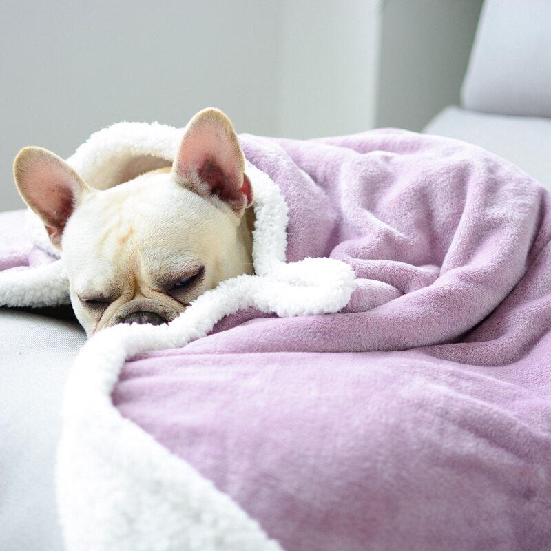 Winter Warm Dog Sleeping Mat Flannel Soft Puppies Small Medium Large Animals Pet Blanket Bed Cat Travel Car Sofa Protector Goods