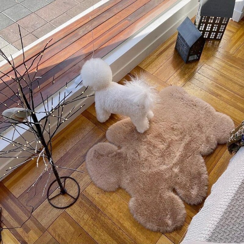 Cute Bear Shaped Pet Mat Blanket For Small dogs Indoor Sofa Protector Cat Nest Bed Car Cushion Travel Chihuahua Yorkshire Goods
