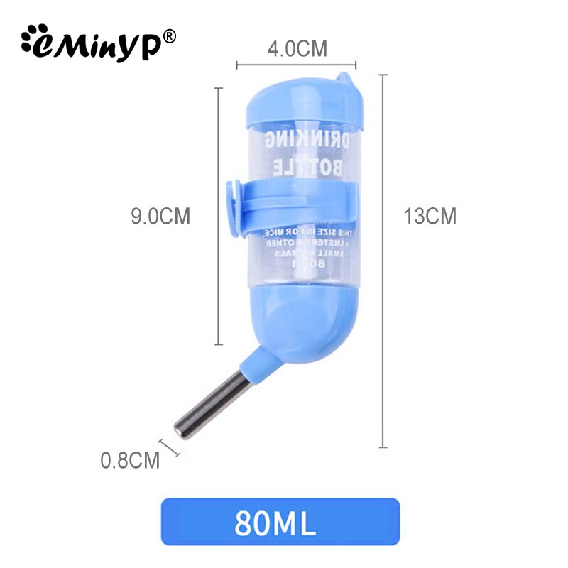 Hamster Water Bottle Cage Kennel Hanging Drinking Dispenser For Bunny Guinea Pig Leakproof Automatic Feeding Device 60/125/250ML