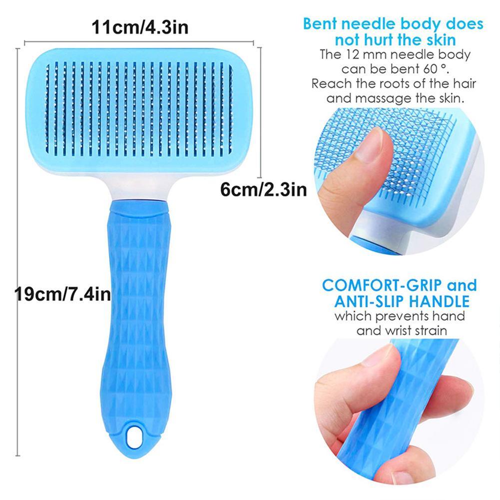 Cleaning Slicker Pet Dog Hair Removal Comb Brush With Massage Particles Loose Hair Removing Tool For Cats Dogs Grooming Comb