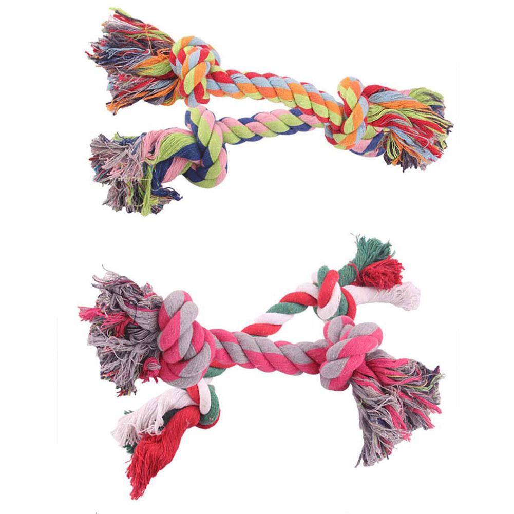 Pet Braided Cotton Rope Bite-resistant Double Knot Dog Chew Toys Tooth Cleaning Molar Toys Pet Supplies